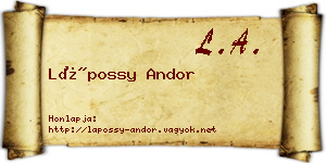 Lápossy Andor névjegykártya
