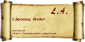 Lápossy Andor névjegykártya